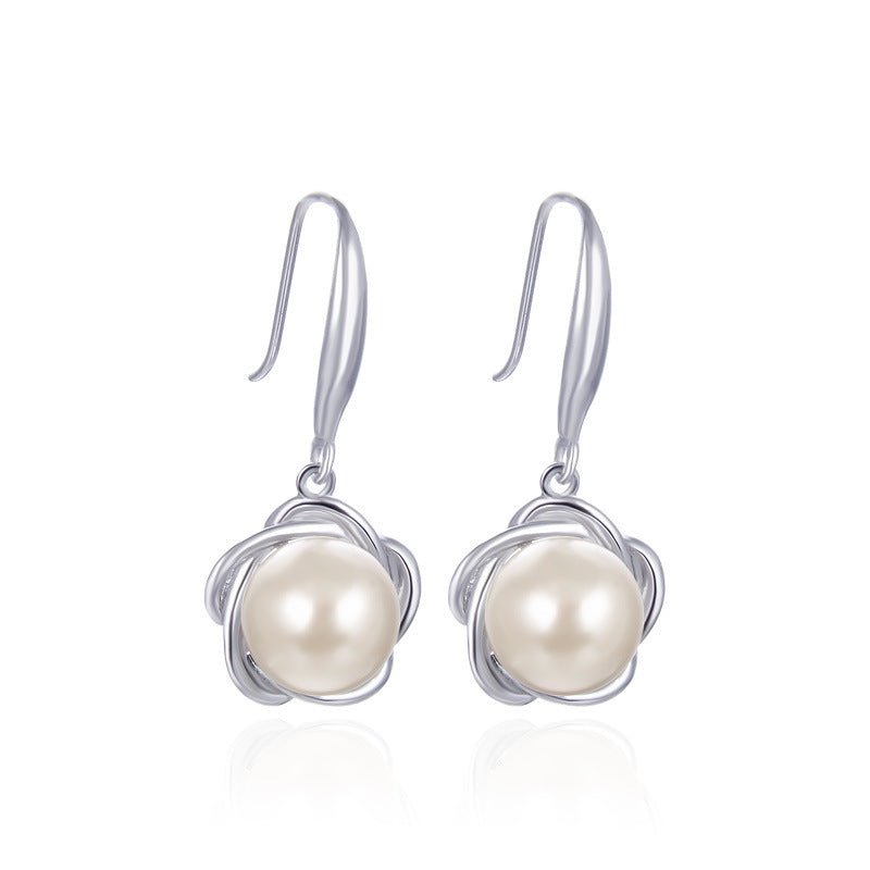 Pearl Flower Earrings European-Jewearrings