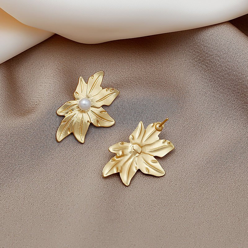 Pearl Flower Earrings Exaggerated-Jewearrings