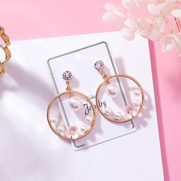 Pearl Flower Earrings Exaggerated-Jewearrings