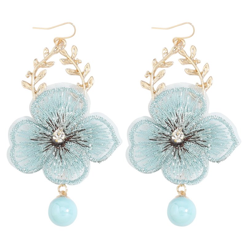 Pearl Flower Earrings Fairy Mesh Petal-Jewearrings