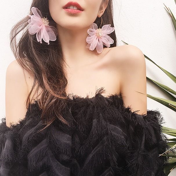 Pearl Flower Earrings Fairy Tassel Earrings-Jewearrings