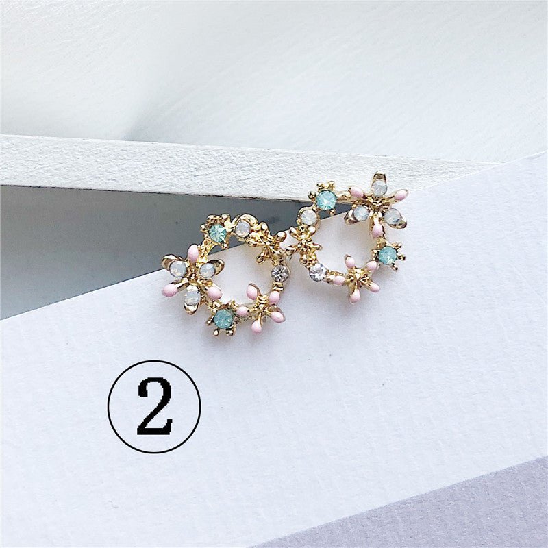 Pearl Flower Earrings Female Color Fashion Petals-Jewearrings