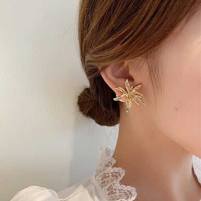 Pearl Flower Earrings - Flower Exaggerated-Jewearrings