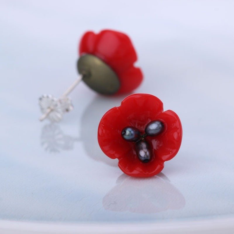 Pearl Flower Earrings for Women-Jewearrings