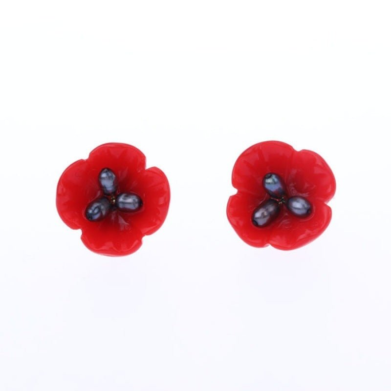 Pearl Flower Earrings for Women-Jewearrings