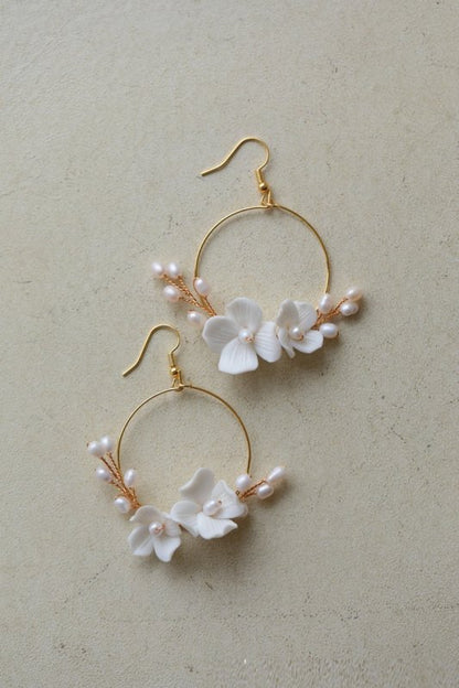 Pearl Flower Earrings Freshwater Earrings-Jewearrings