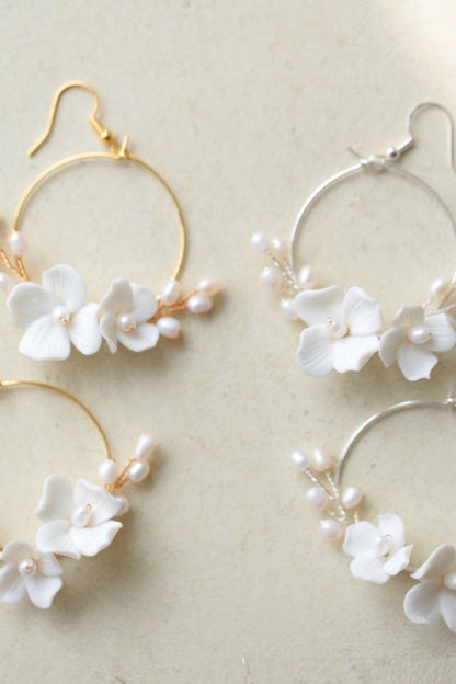 Pearl Flower Earrings Freshwater Earrings-Jewearrings