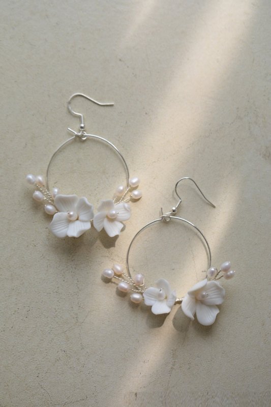 Pearl Flower Earrings Freshwater Earrings-Jewearrings