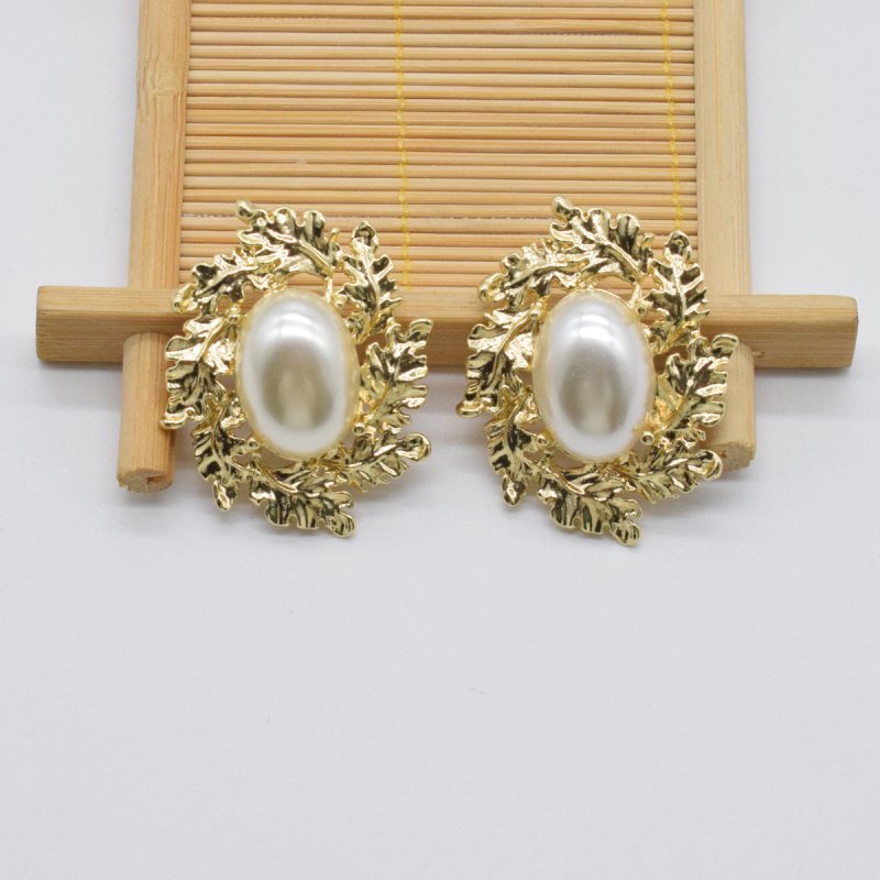 Pearl Flower Earrings Geometric Vintage-Jewearrings