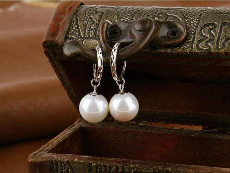 Pearl Flower Earrings Glass Shell-Jewearrings