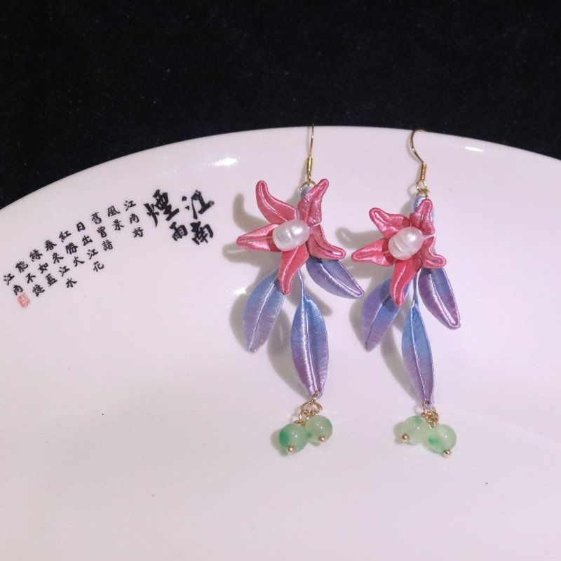 Pearl Flower Earrings - Hanfu Wrapped-Jewearrings