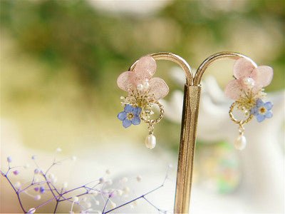 Pearl Flower Earrings - Hydrangea-Jewearrings