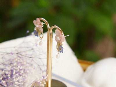 Pearl Flower Earrings - Hydrangea-Jewearrings