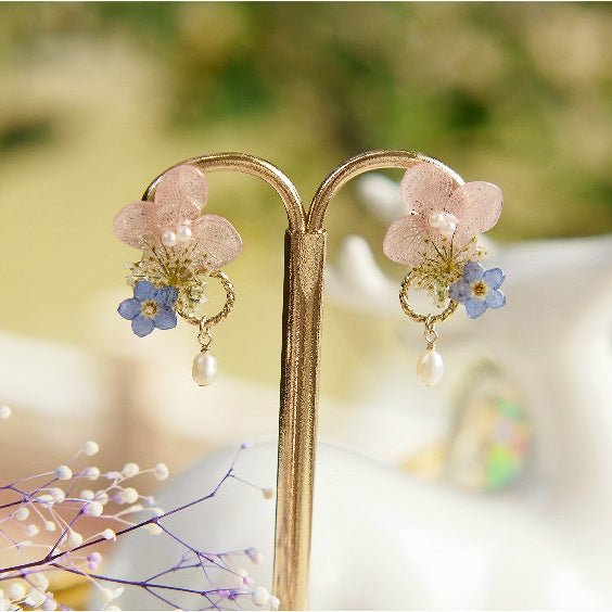 Pearl Flower Earrings - Hydrangea-Jewearrings