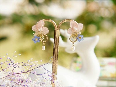 Pearl Flower Earrings - Hydrangea-Jewearrings