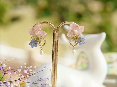 Pearl Flower Earrings - Hydrangea-Jewearrings