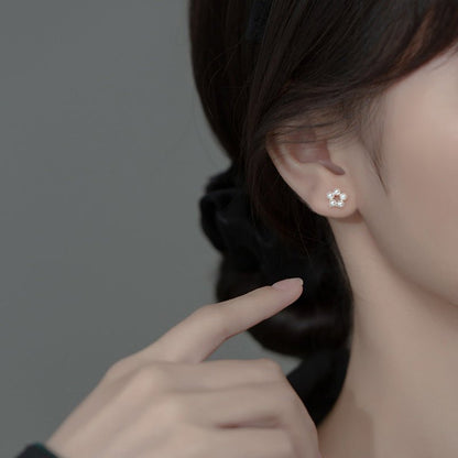 Pearl Flower Earrings - Korean-Jewearrings