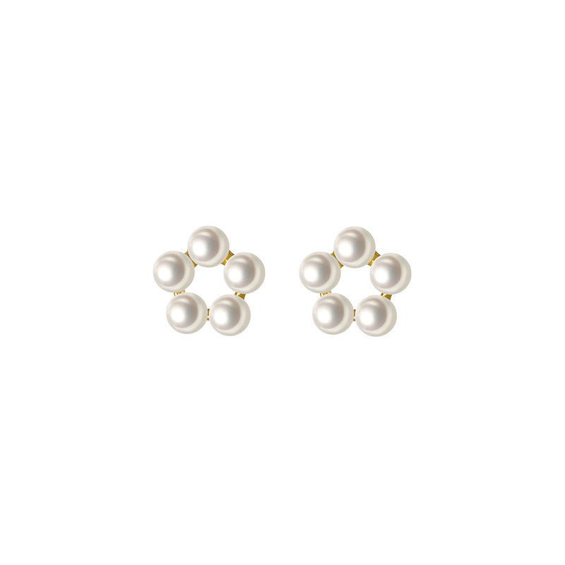 Pearl Flower Earrings - Korean-Jewearrings