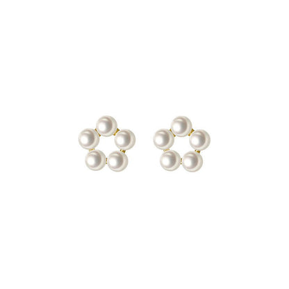 Pearl Flower Earrings - Korean-Jewearrings