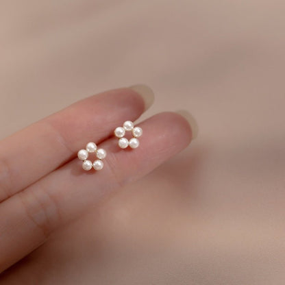 Pearl Flower Earrings - Korean-Jewearrings