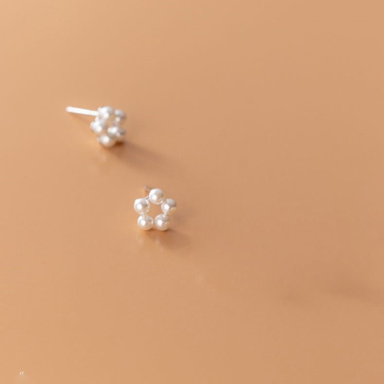 Pearl Flower Earrings - Korean-Jewearrings