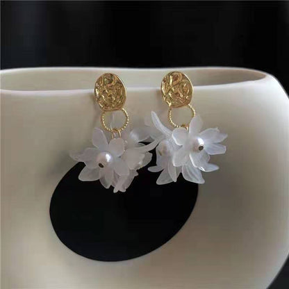 Pearl Flower Earrings Korean Style-Jewearrings