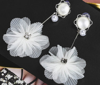 Pearl Flower Earrings Lace-Jewearrings