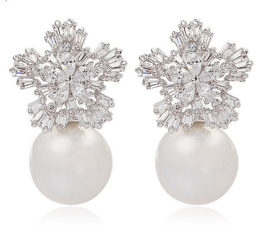 Pearl Flower Earrings Luxury-Jewearrings