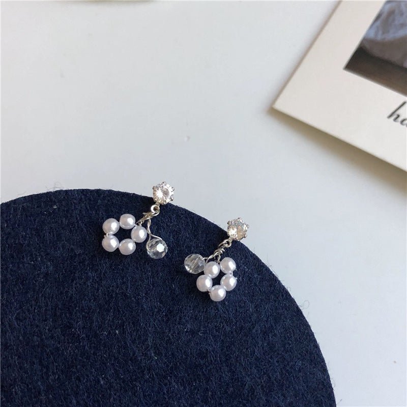 Pearl Flower Earrings Mini Design-Jewearrings