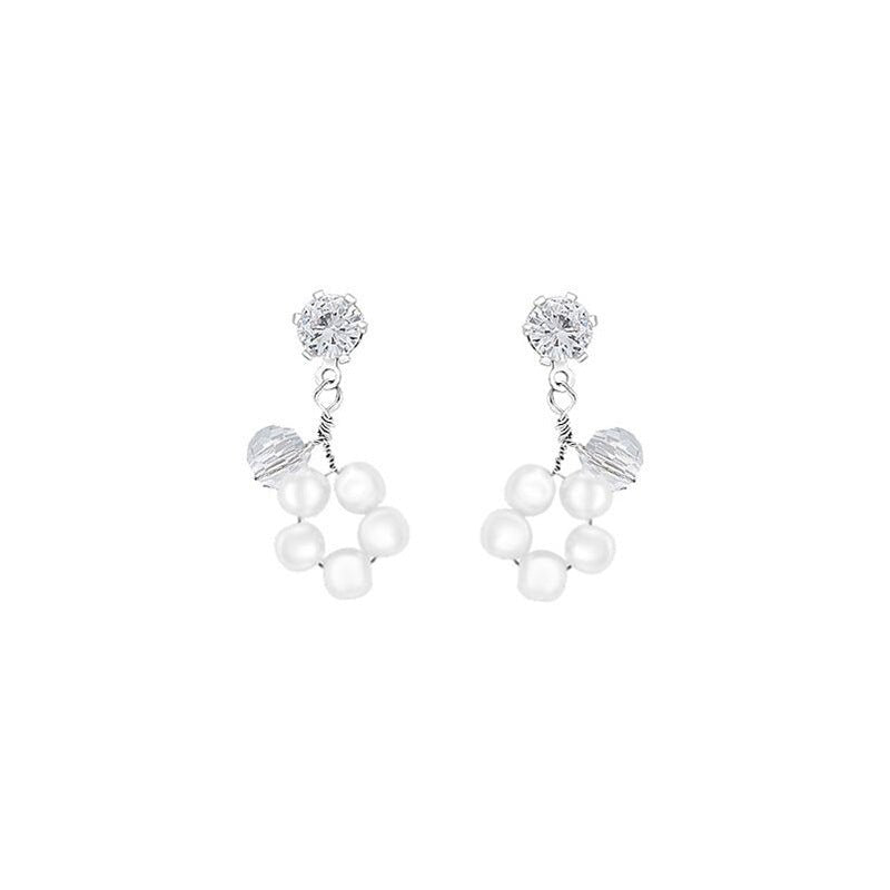 Pearl Flower Earrings Mini Design-Jewearrings