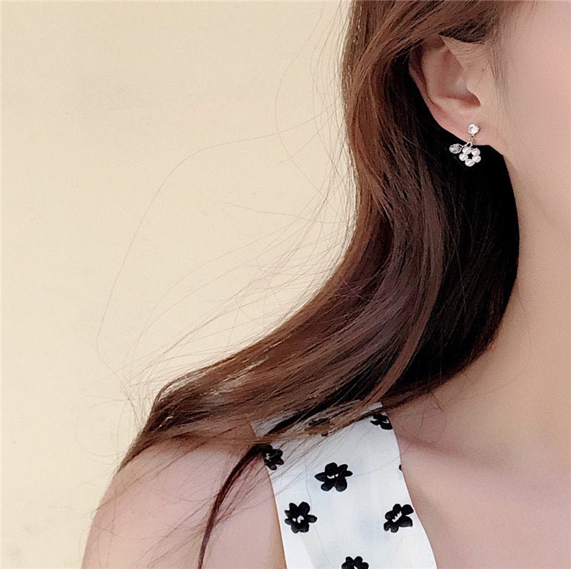 Pearl Flower Earrings Mini Design-Jewearrings