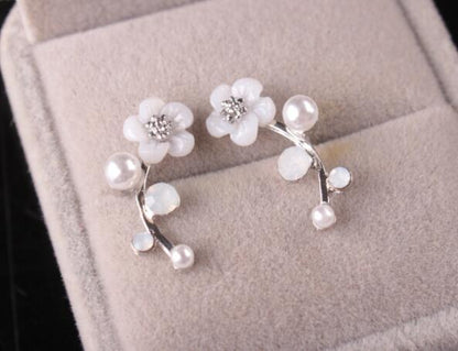 Pearl Flower Earrings Ornaments-Jewearrings