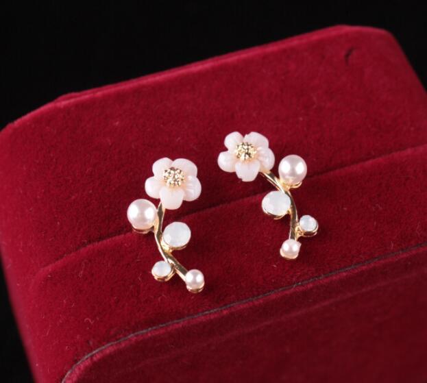 Pearl Flower Earrings Ornaments-Jewearrings