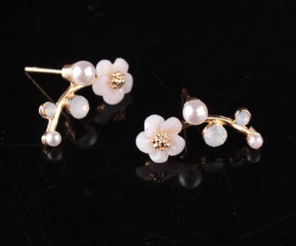 Pearl Flower Earrings Ornaments-Jewearrings