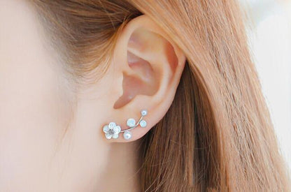 Pearl Flower Earrings Ornaments-Jewearrings