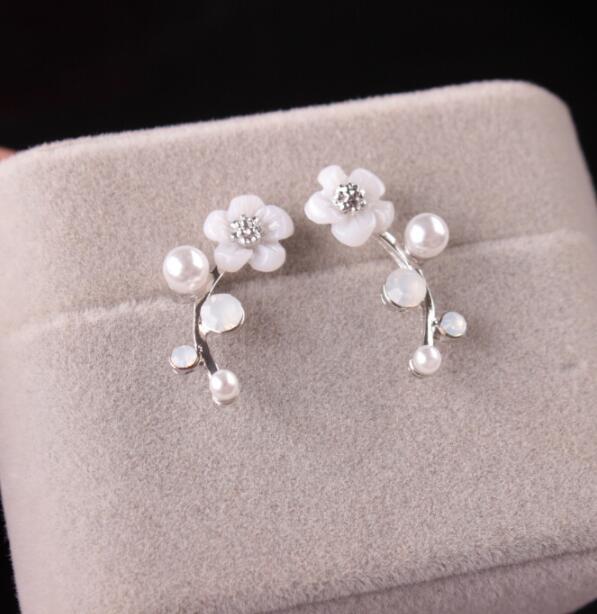 Pearl Flower Earrings Ornaments-Jewearrings