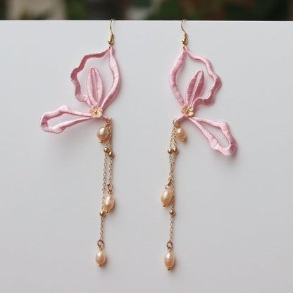 Pearl Flower Earrings Retro Classical Earrings-Jewearrings