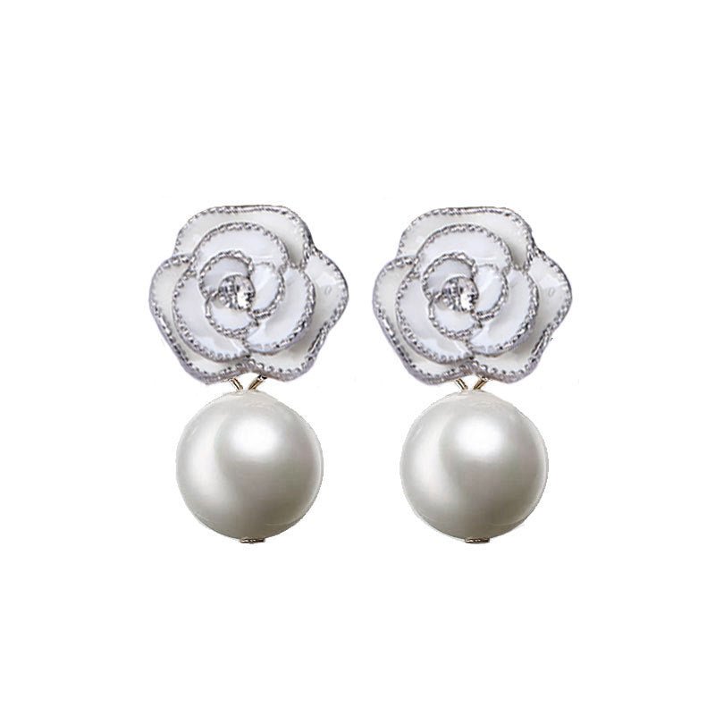 Pearl Flower Earrings Retro Earrings-Jewearrings