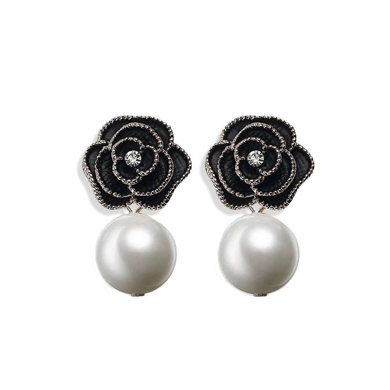 Pearl Flower Earrings Retro Earrings-Jewearrings