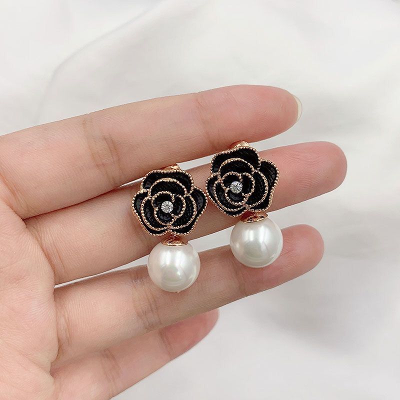 Pearl Flower Earrings Retro Earrings-Jewearrings