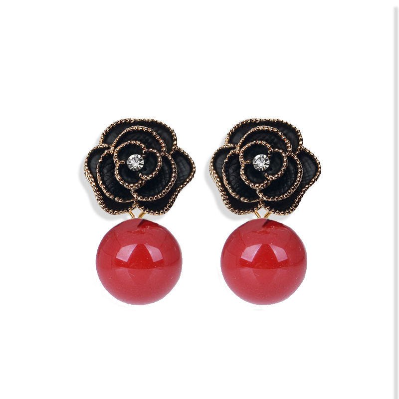 Pearl Flower Earrings Retro Earrings-Jewearrings