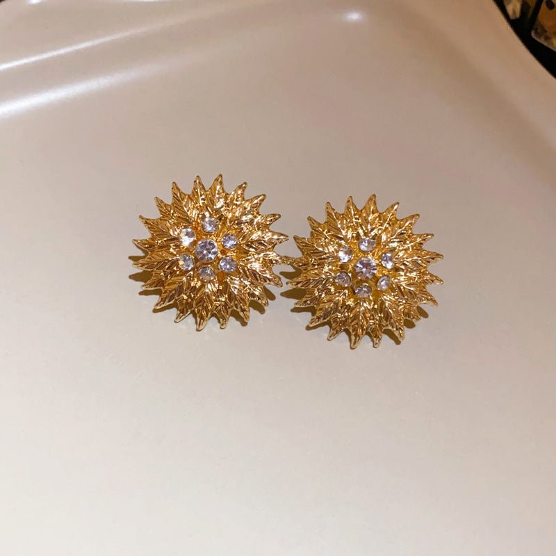 Pearl Flower Earrings - Rhinestone-Jewearrings