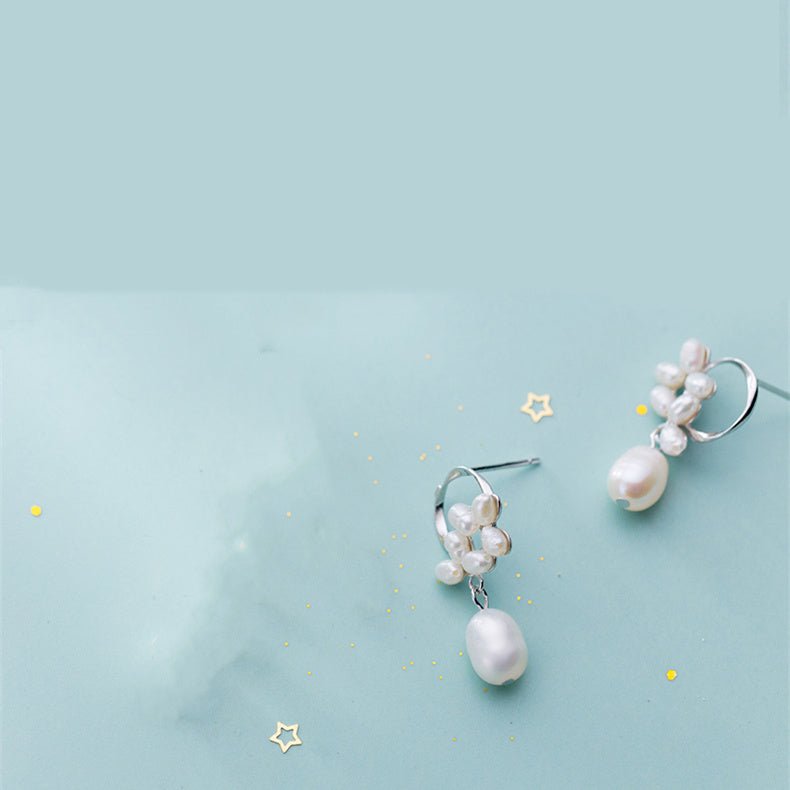 Pearl Flower Earrings S925 Silver-Jewearrings