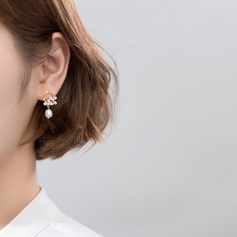 Pearl Flower Earrings S925 Silver-Jewearrings