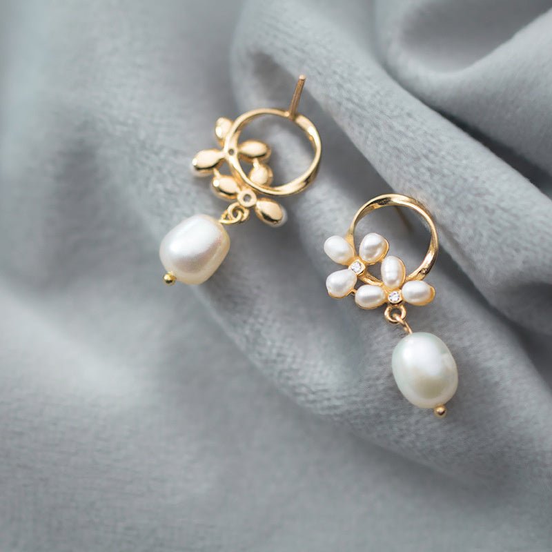 Pearl Flower Earrings S925 Silver-Jewearrings