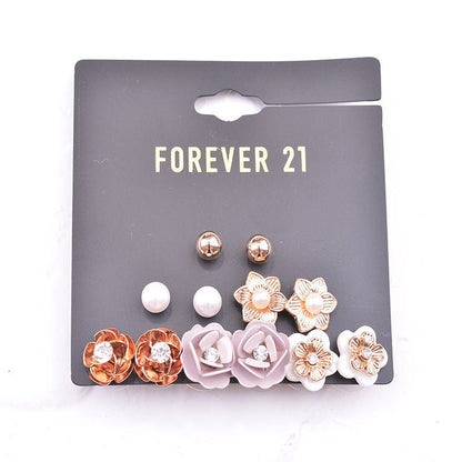 Pearl Flower Earrings Set-Jewearrings