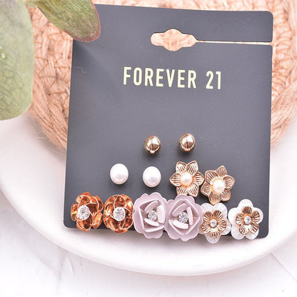 Pearl Flower Earrings Set-Jewearrings