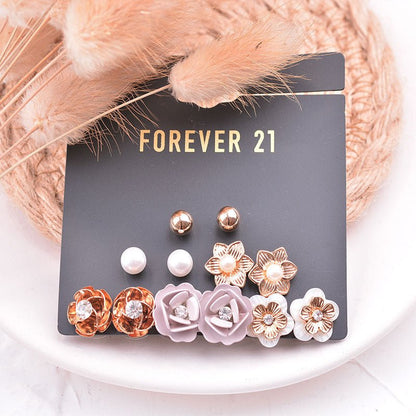 Pearl Flower Earrings Set-Jewearrings