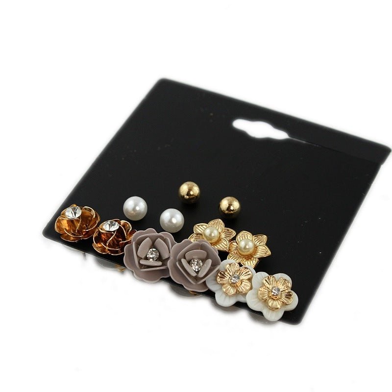 Pearl Flower Earrings Set-Jewearrings