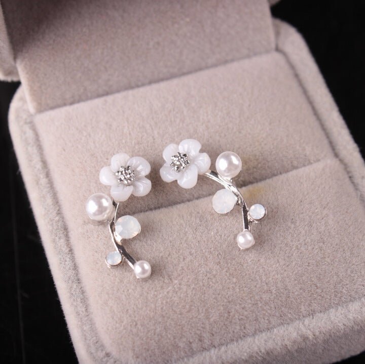 Pearl Flower Earrings Shell-Jewearrings